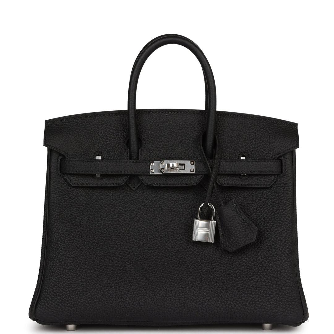 top quality Hermes Birkin 25 Black Togo Palladium Hardware
