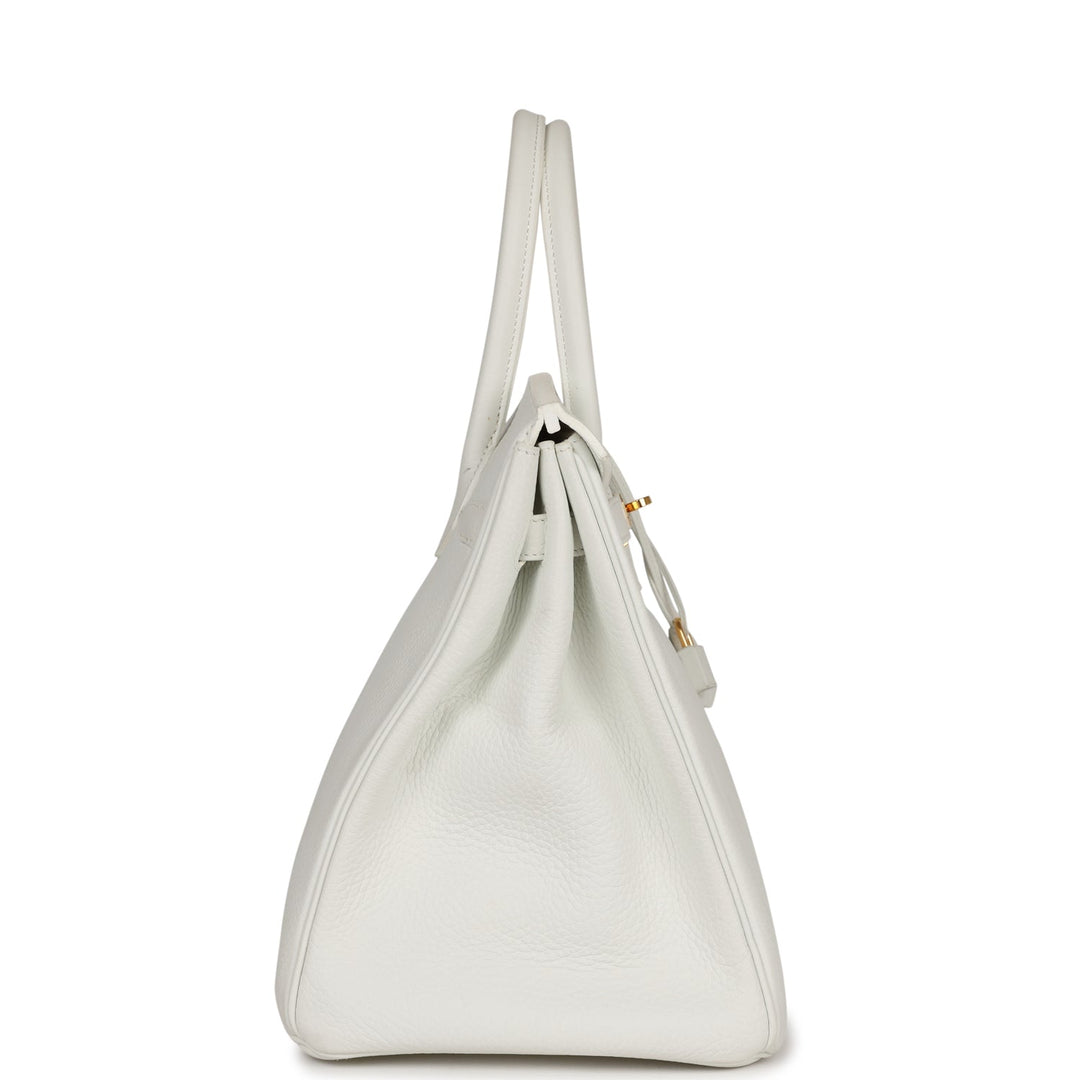 Top quality Hermes Birkin 35 White Clemence Gold Hardware