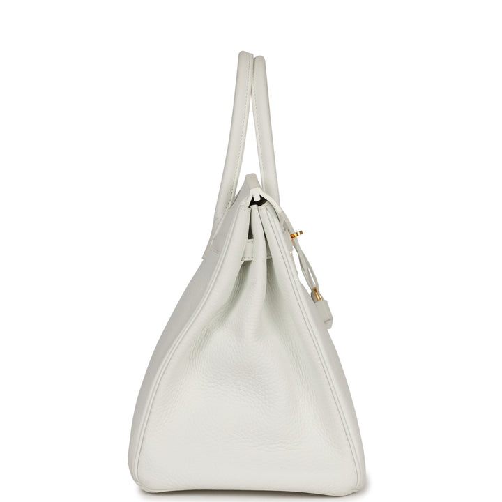 Top quality Hermes Birkin 35 White Clemence Gold Hardware