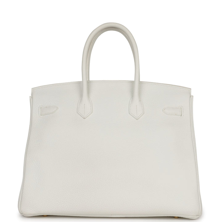 Top quality Hermes Birkin 35 White Clemence Gold Hardware