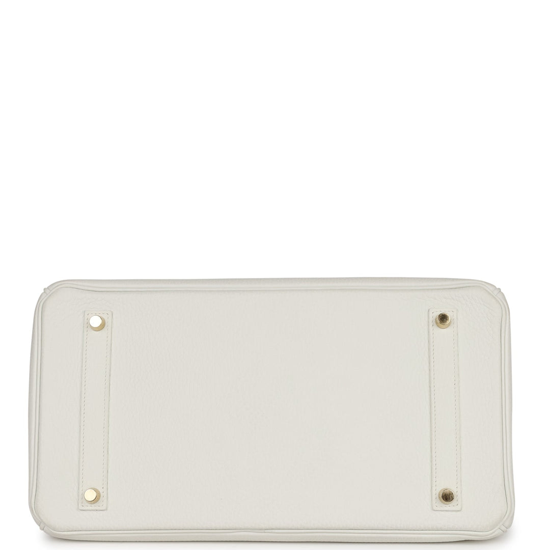 Top quality Hermes Birkin 35 White Clemence Gold Hardware