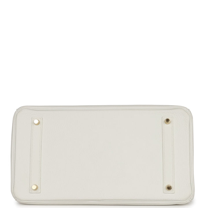 Top quality Hermes Birkin 35 White Clemence Gold Hardware