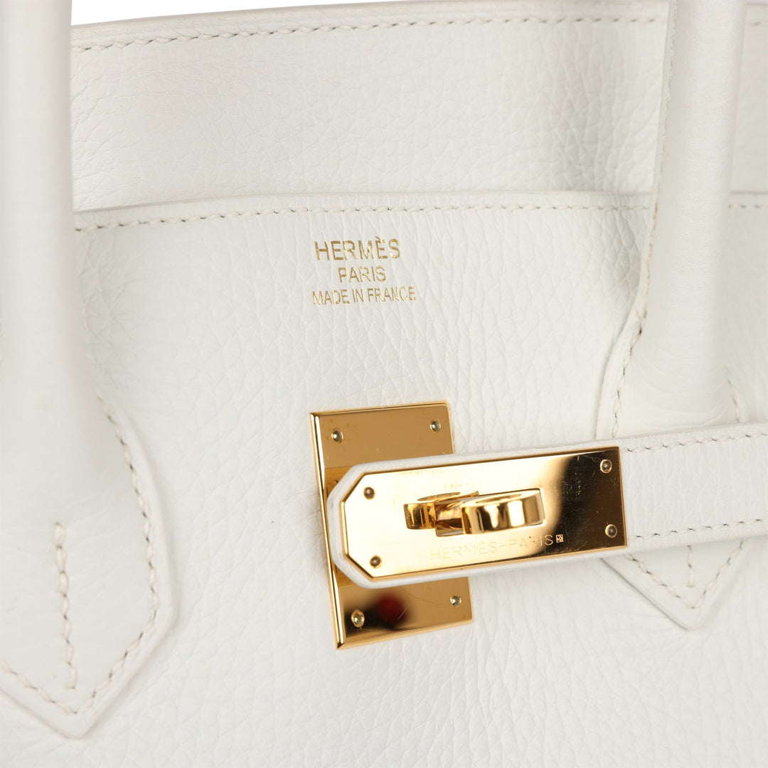 Top quality Hermes Birkin 35 White Clemence Gold Hardware