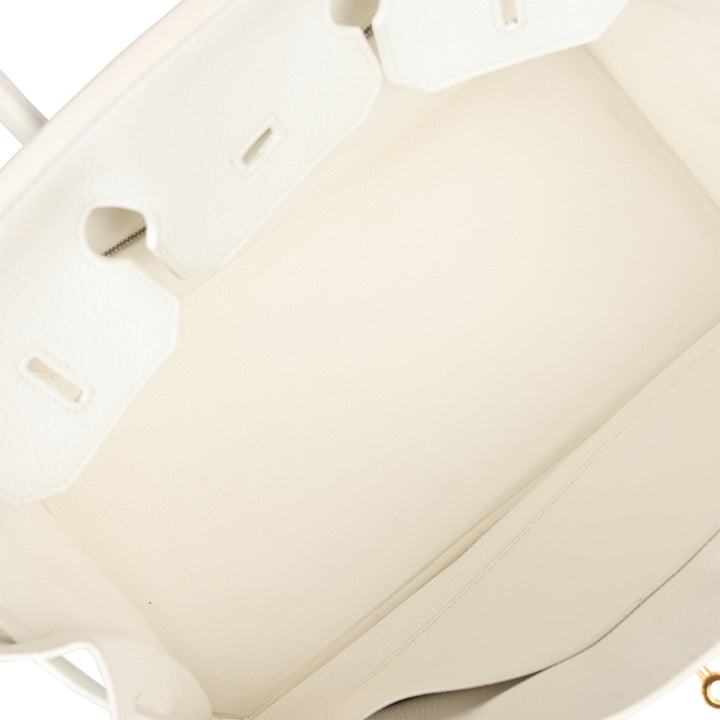 Top quality Hermes Birkin 35 White Clemence Gold Hardware