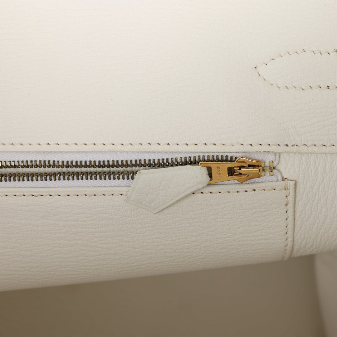 Top quality Hermes Birkin 35 White Clemence Gold Hardware