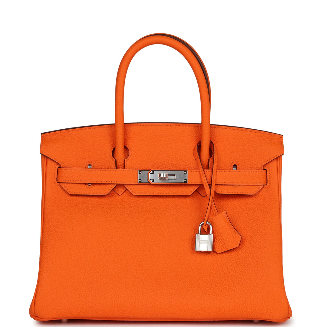 top quality Hermes Birkin 30 Orange Minium Togo Palladium Hardware