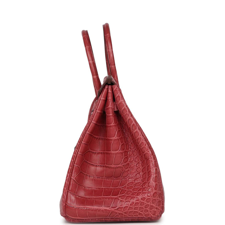 Top quality Hermes Birkin 35 Bois de Rose Matte Alligator Palladium Hardware