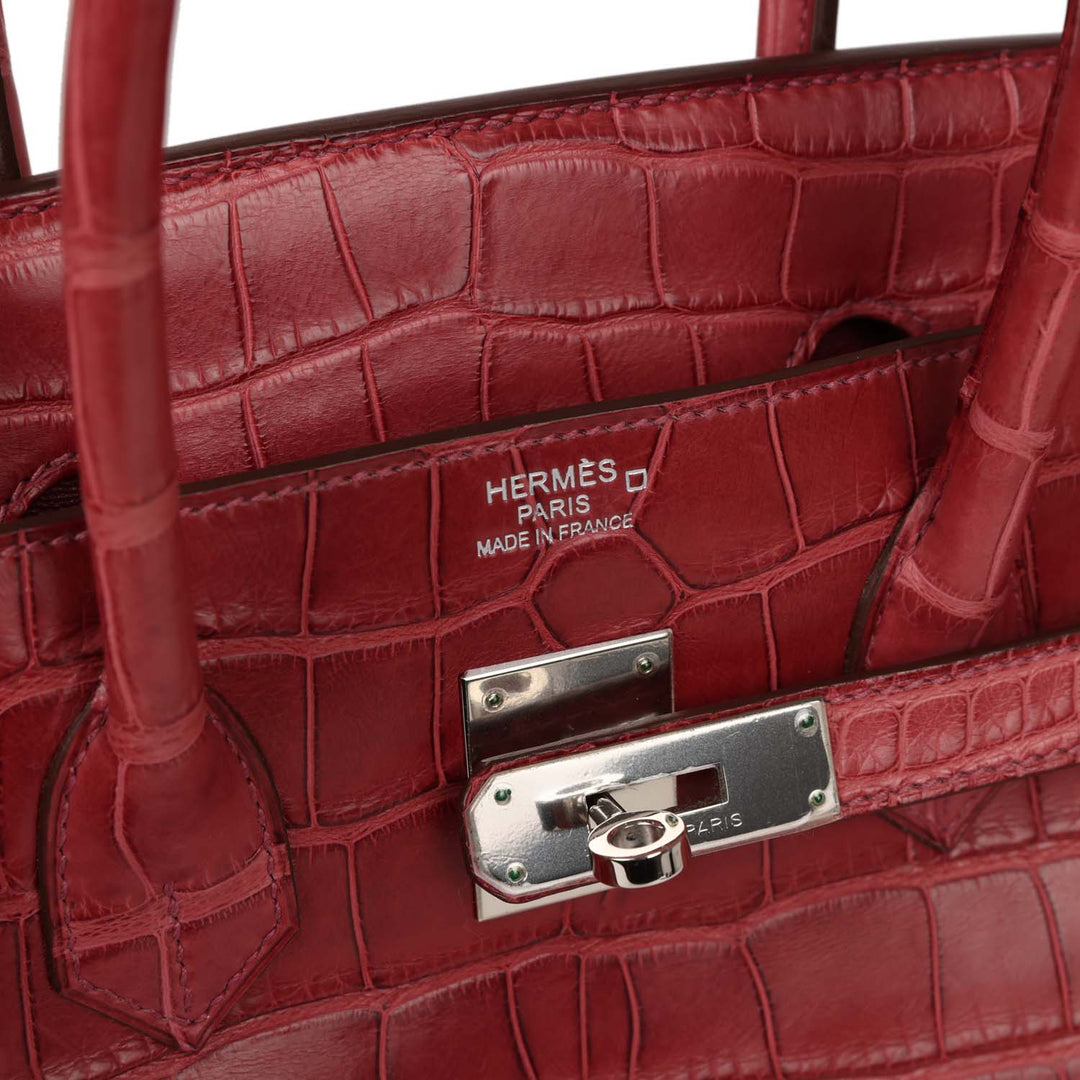 Top quality Hermes Birkin 35 Bois de Rose Matte Alligator Palladium Hardware