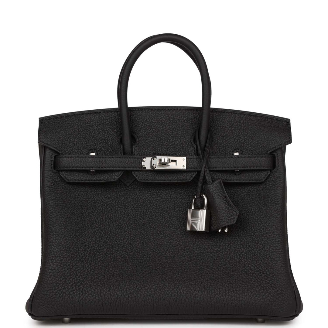 top quality Hermes Birkin 25 Black Togo Palladium Hardware