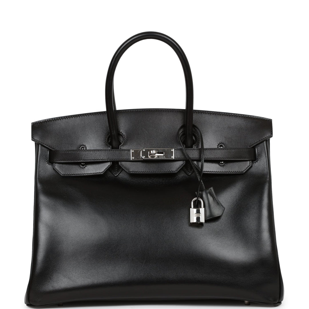 top quality Hermes Birkin 35 Black Box Calf Palladium Hardware