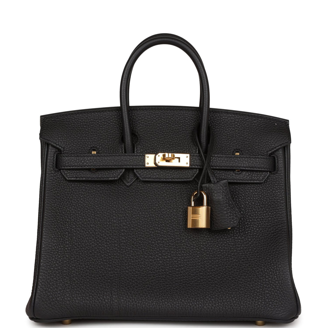 Top quality Hermes Birkin 25 Black Togo Gold Hardware