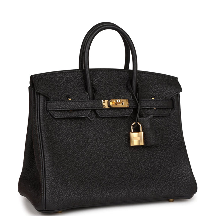 Top quality Hermes Birkin 25 Black Togo Gold Hardware
