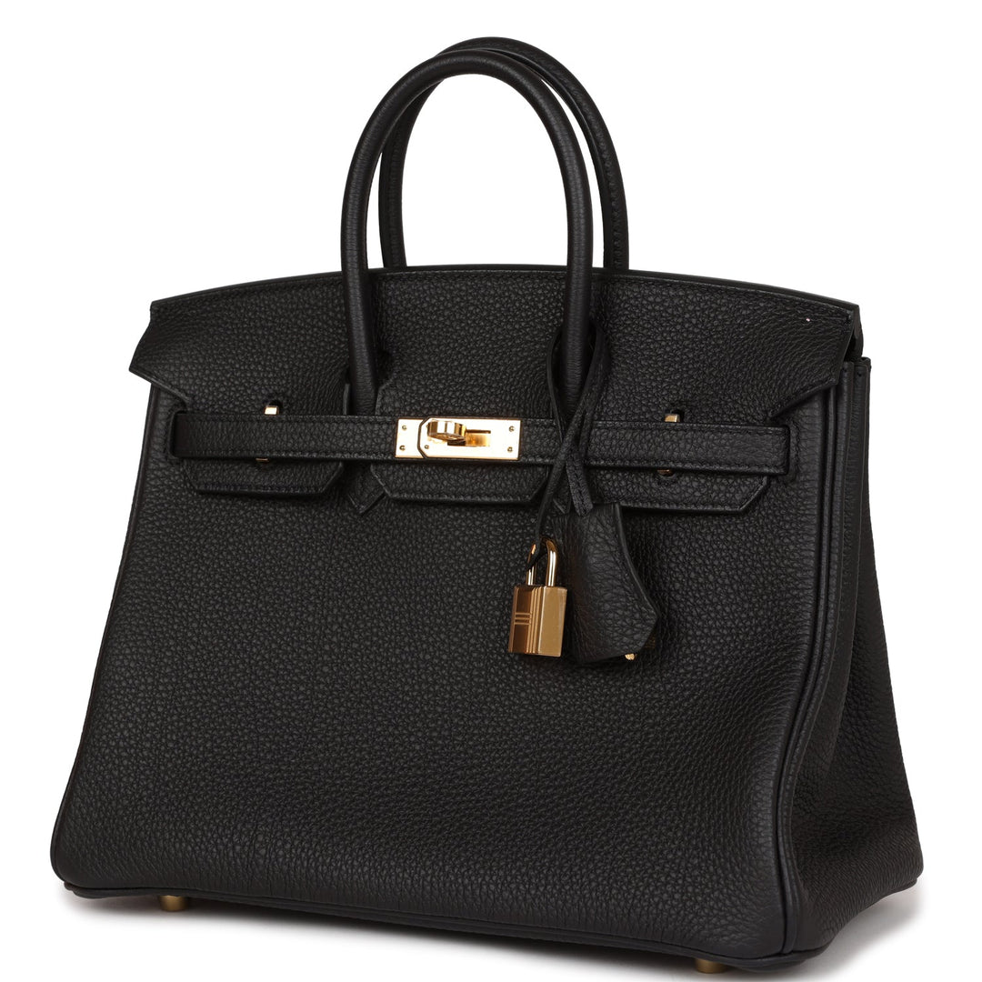 Top quality Hermes Birkin 25 Black Togo Gold Hardware