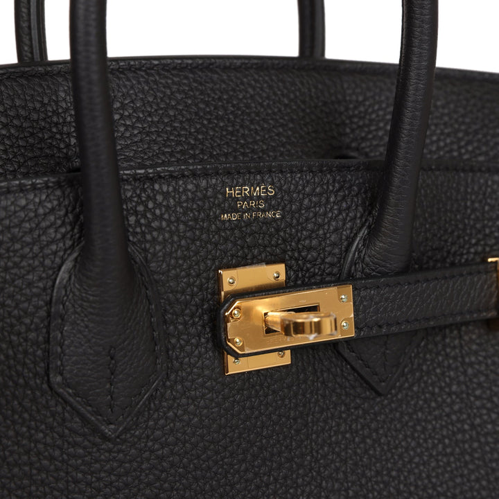 Top quality Hermes Birkin 25 Black Togo Gold Hardware