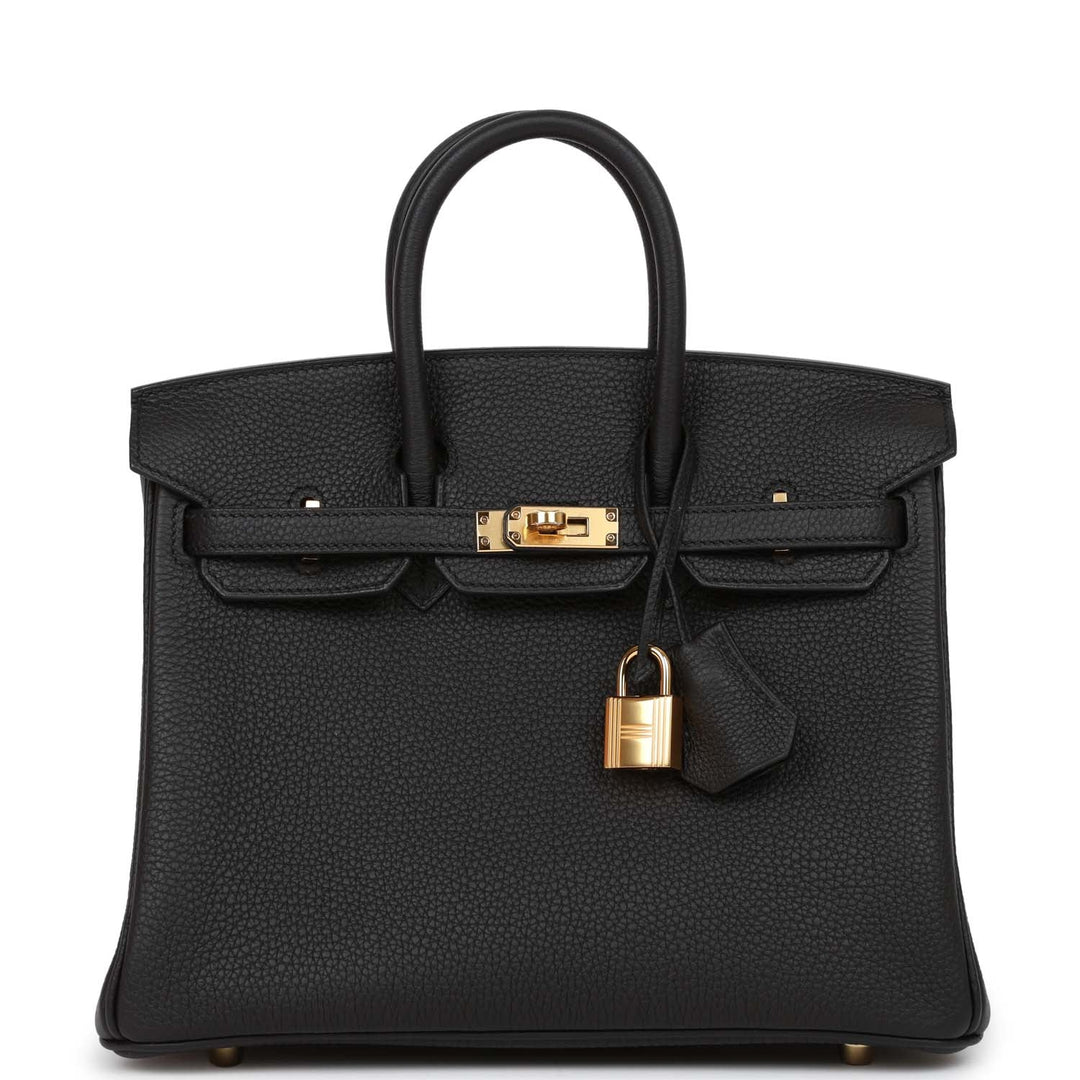 top quality Hermes Birkin 25 Black Togo Gold Hardware
