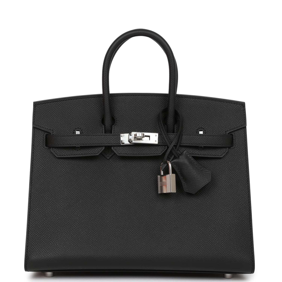 top quality Hermes Birkin Sellier 25 Black Epsom Palladium Hardware
