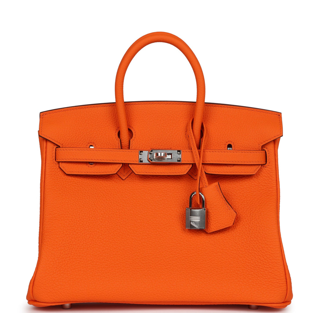 top quality Hermes Birkin 25 Orange Minium Togo Palladium Hardware