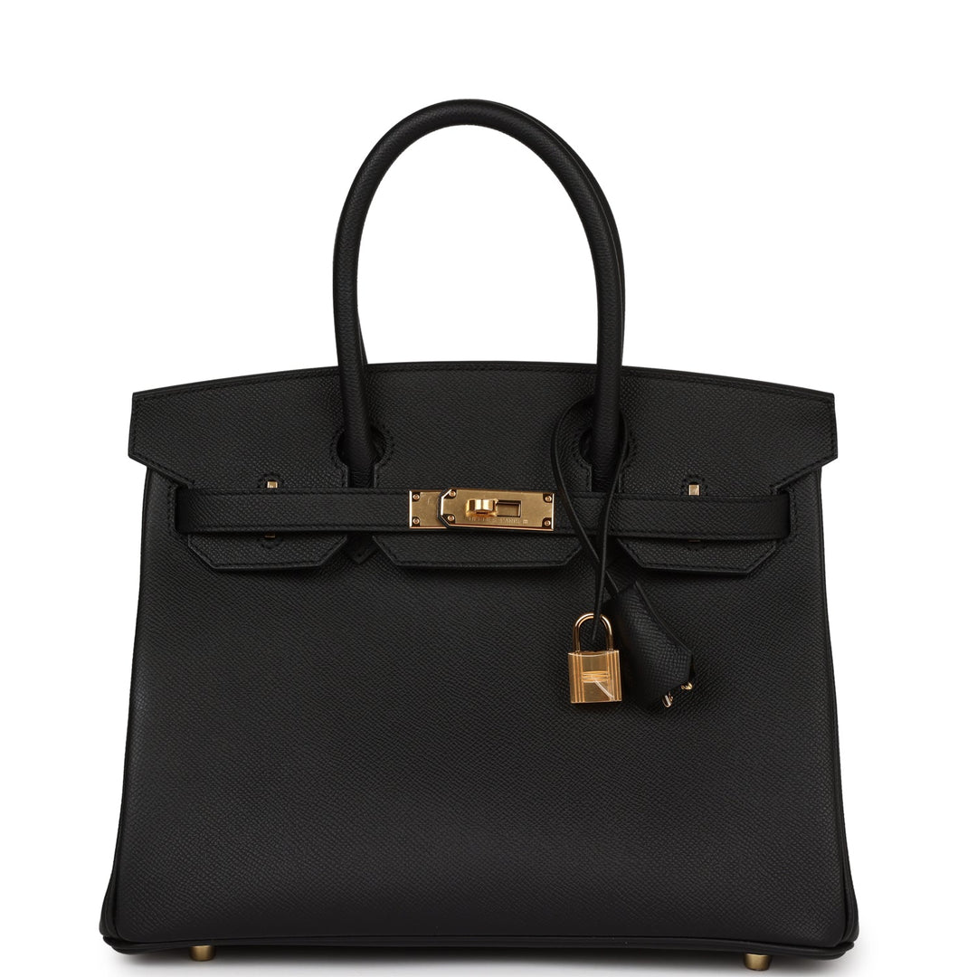 top quality Hermes Birkin 30 Black Epsom Gold Hardware