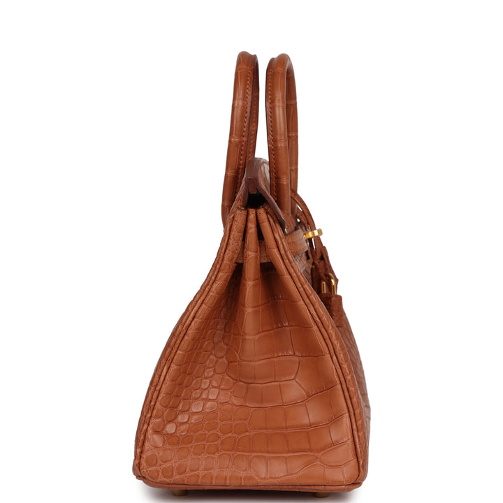 Top quality Hermes Birkin 25 Gold Matte Alligator Gold Hardware