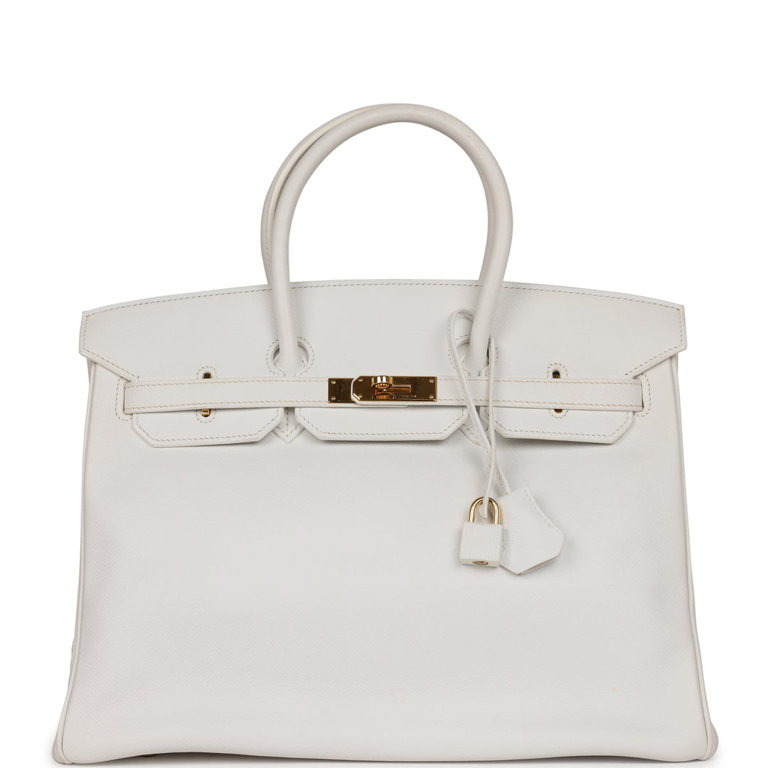 top quality Hermes Birkin 35 White Epsom Gold Hardware