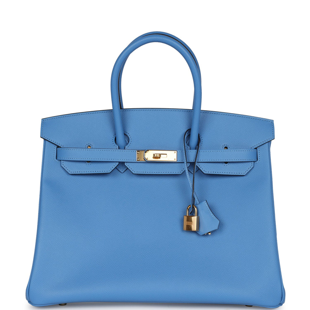 top quality Hermes Birkin 35 Bleu Paradise Epsom Gold Hardware