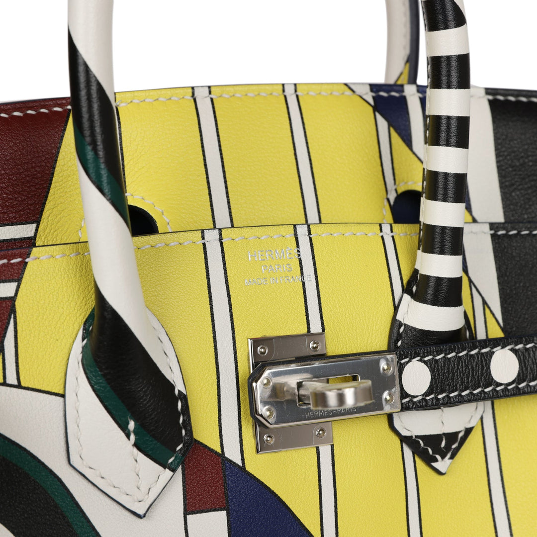 Top quality Hermes "One Two Three and Away We Go" Birkin 25 Multicolor Swift Palladium Hardware