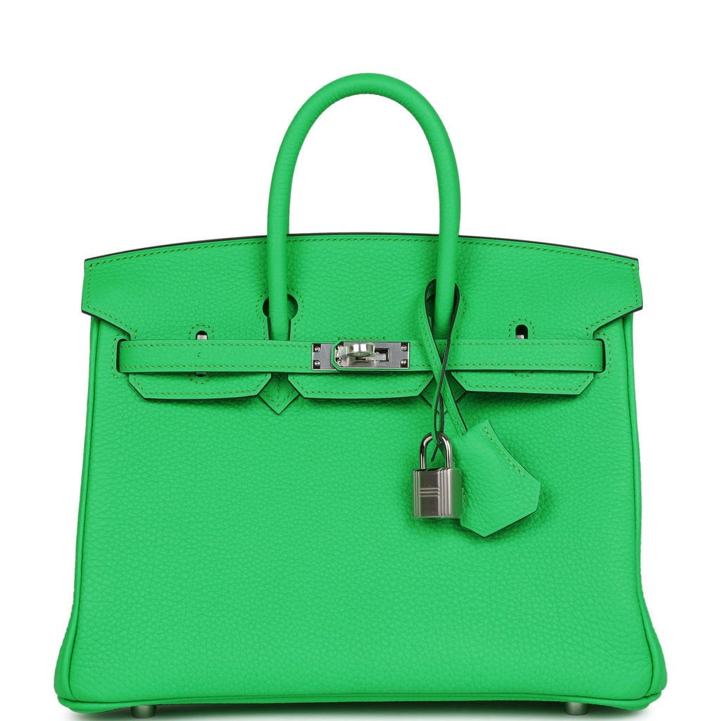 top quality Hermes Birkin 25 Vert Comics Togo Palladium Hardware