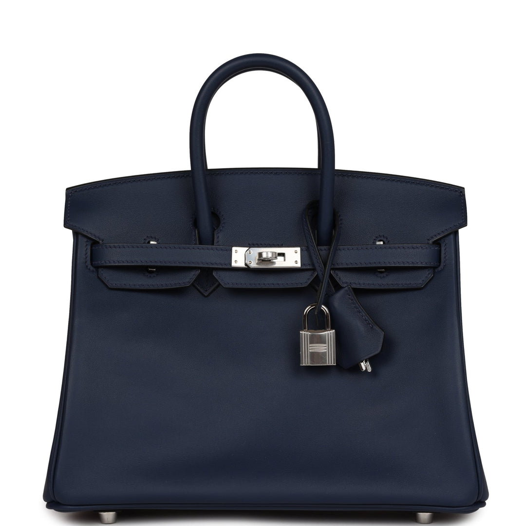 top quality Hermes Birkin 25 Bleu Navy Swift Palladium Hardware