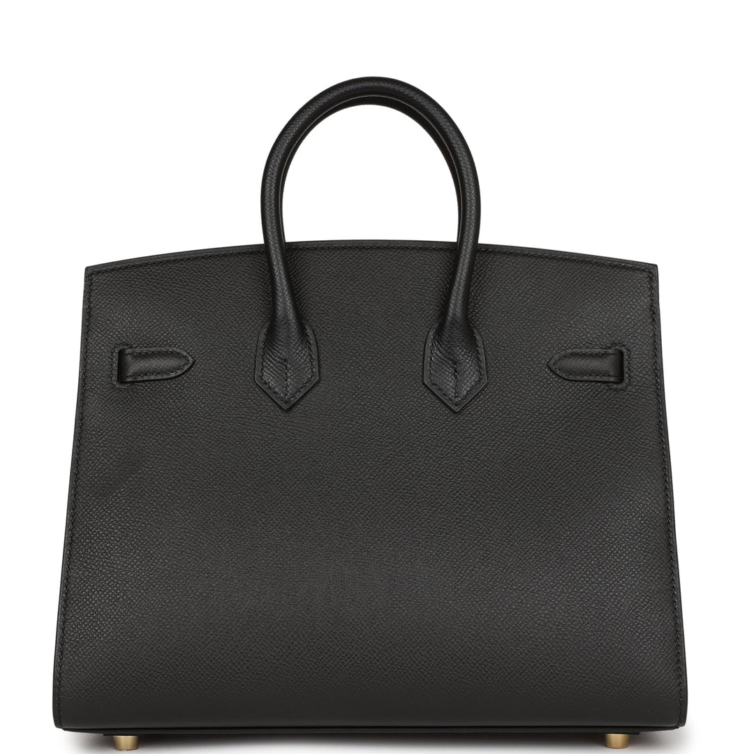Top quality Hermes Birkin Sellier 25 Black Epsom Gold Hardware