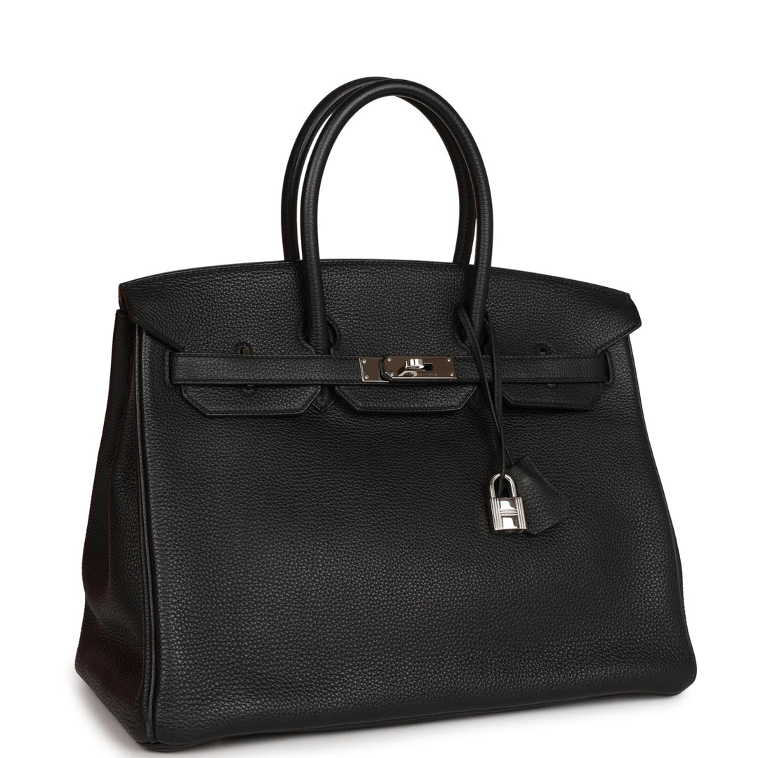 Top quality Hermes Birkin 35 Black Togo Palladium Hardware