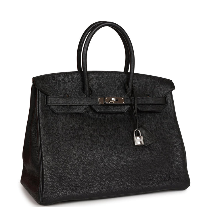 Top quality Hermes Birkin 35 Black Togo Palladium Hardware
