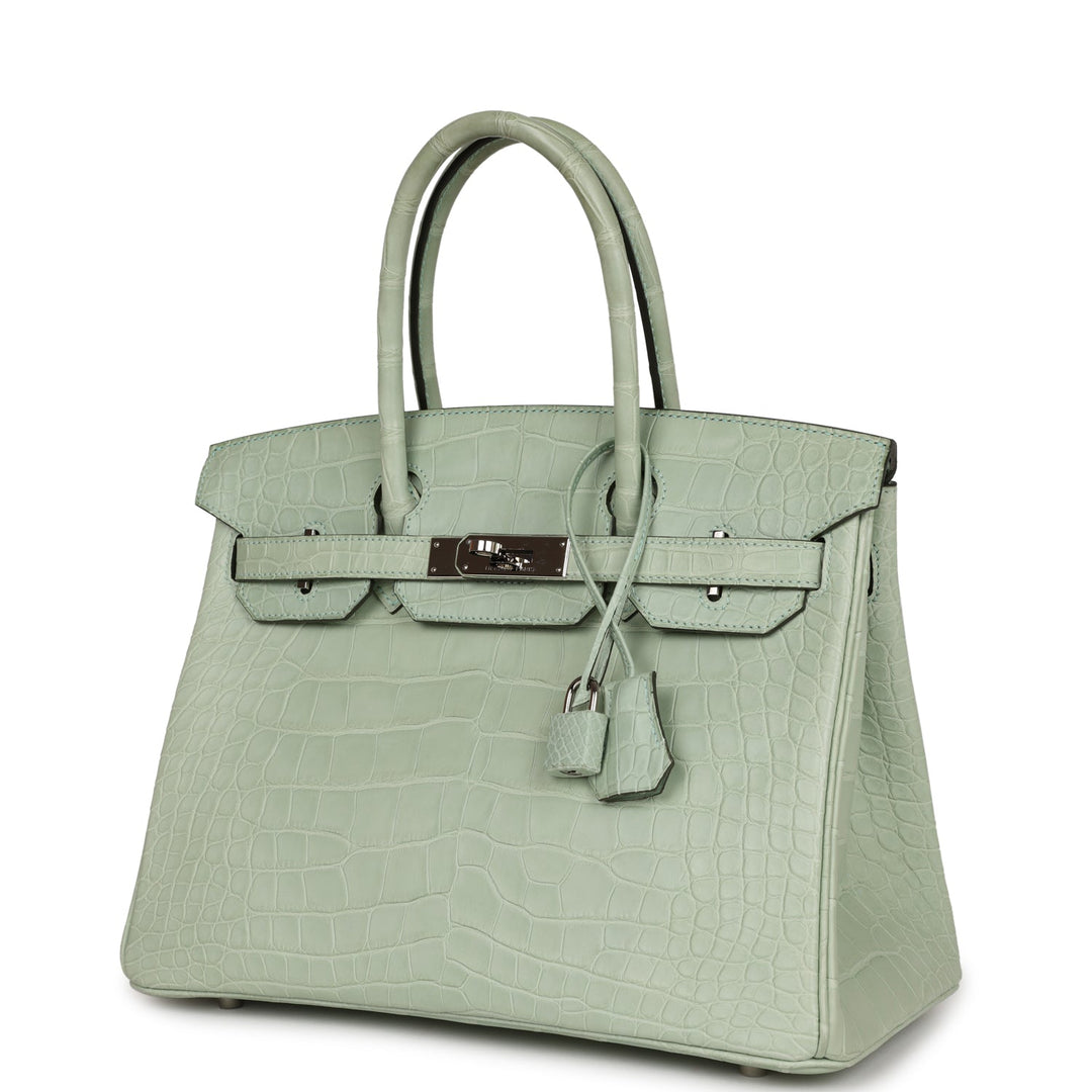 Hermes Birkin 30 Vert D'Eau Matte Alligator Palladium Hardware