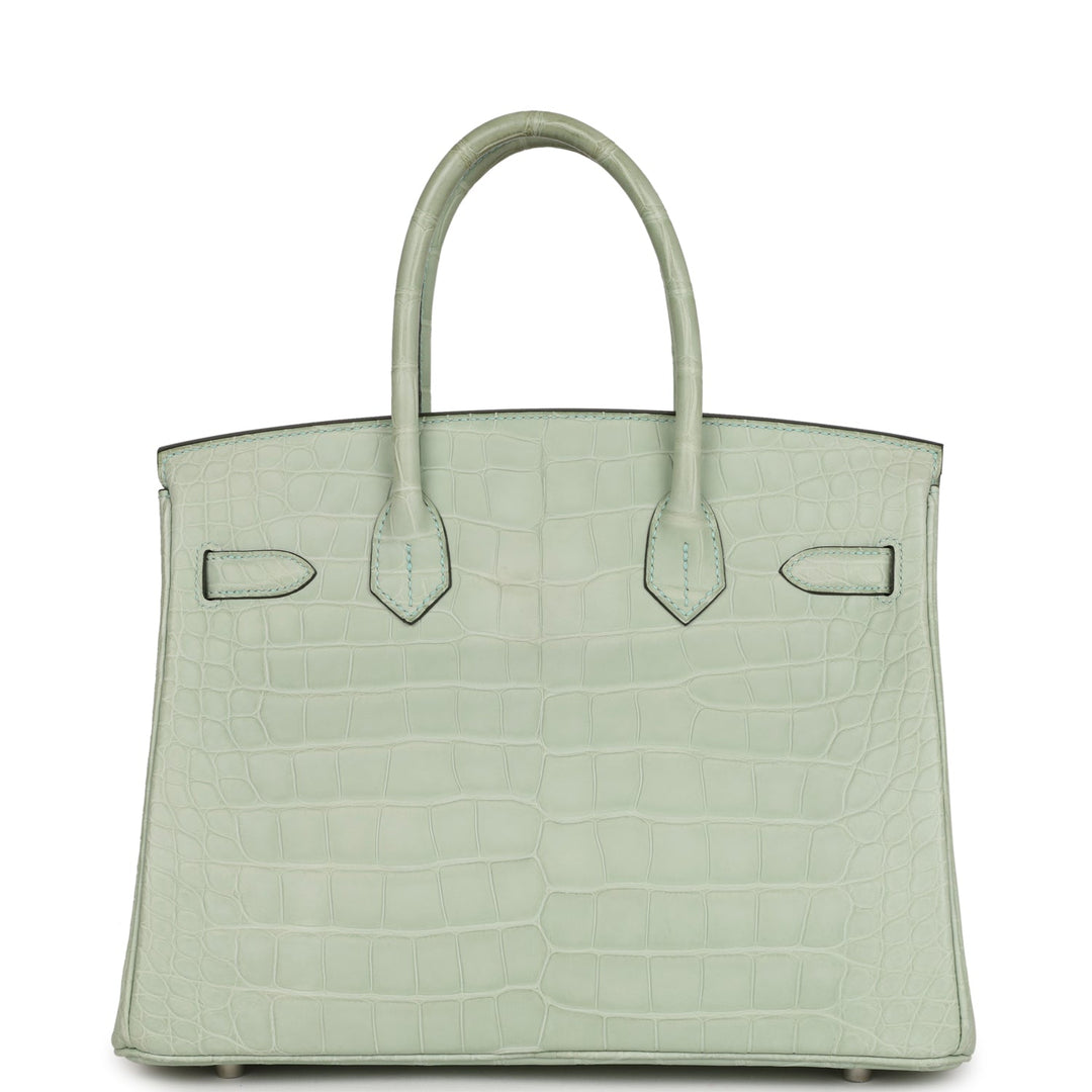 Hermes Birkin 30 Vert D'Eau Matte Alligator Palladium Hardware