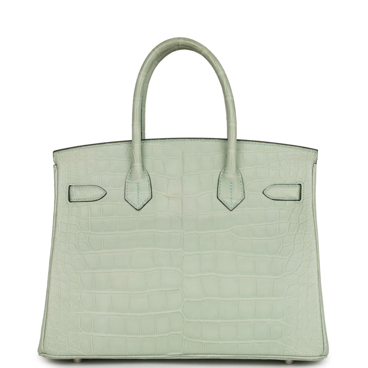 Hermes Birkin 30 Vert D'Eau Matte Alligator Palladium Hardware