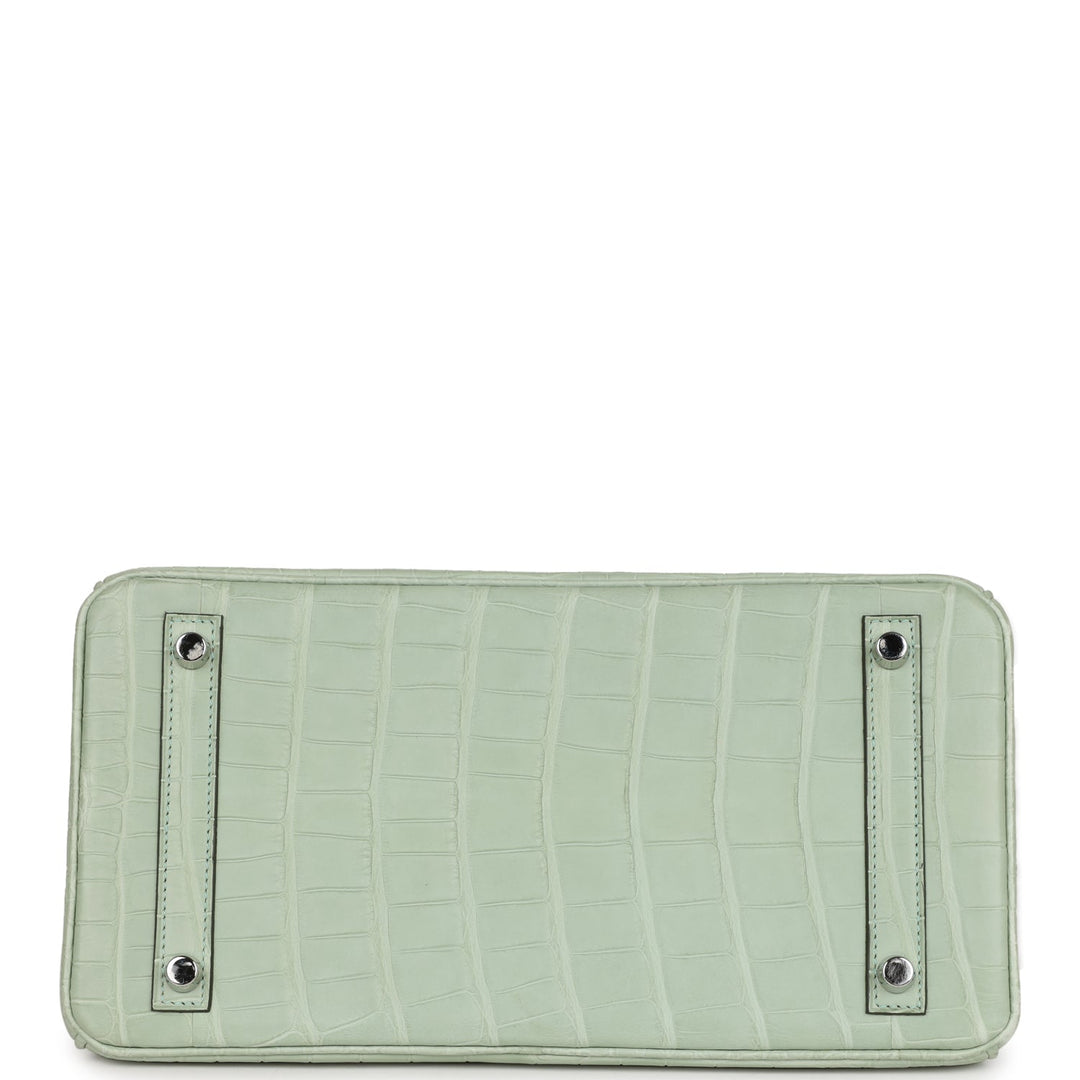Hermes Birkin 30 Vert D'Eau Matte Alligator Palladium Hardware