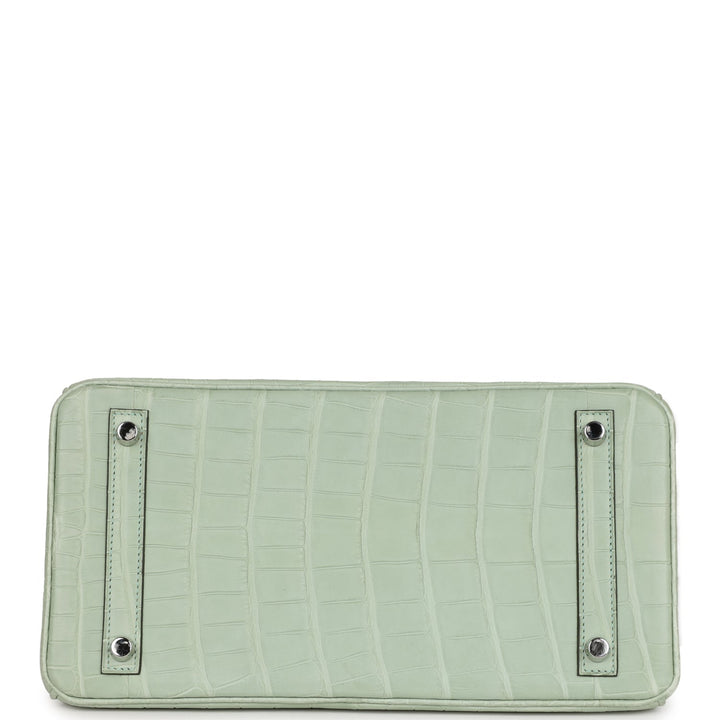 Hermes Birkin 30 Vert D'Eau Matte Alligator Palladium Hardware