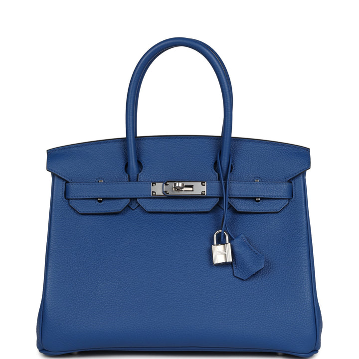 Top quality Hermes Birkin 30 Bleu France Togo Palladium Hardware