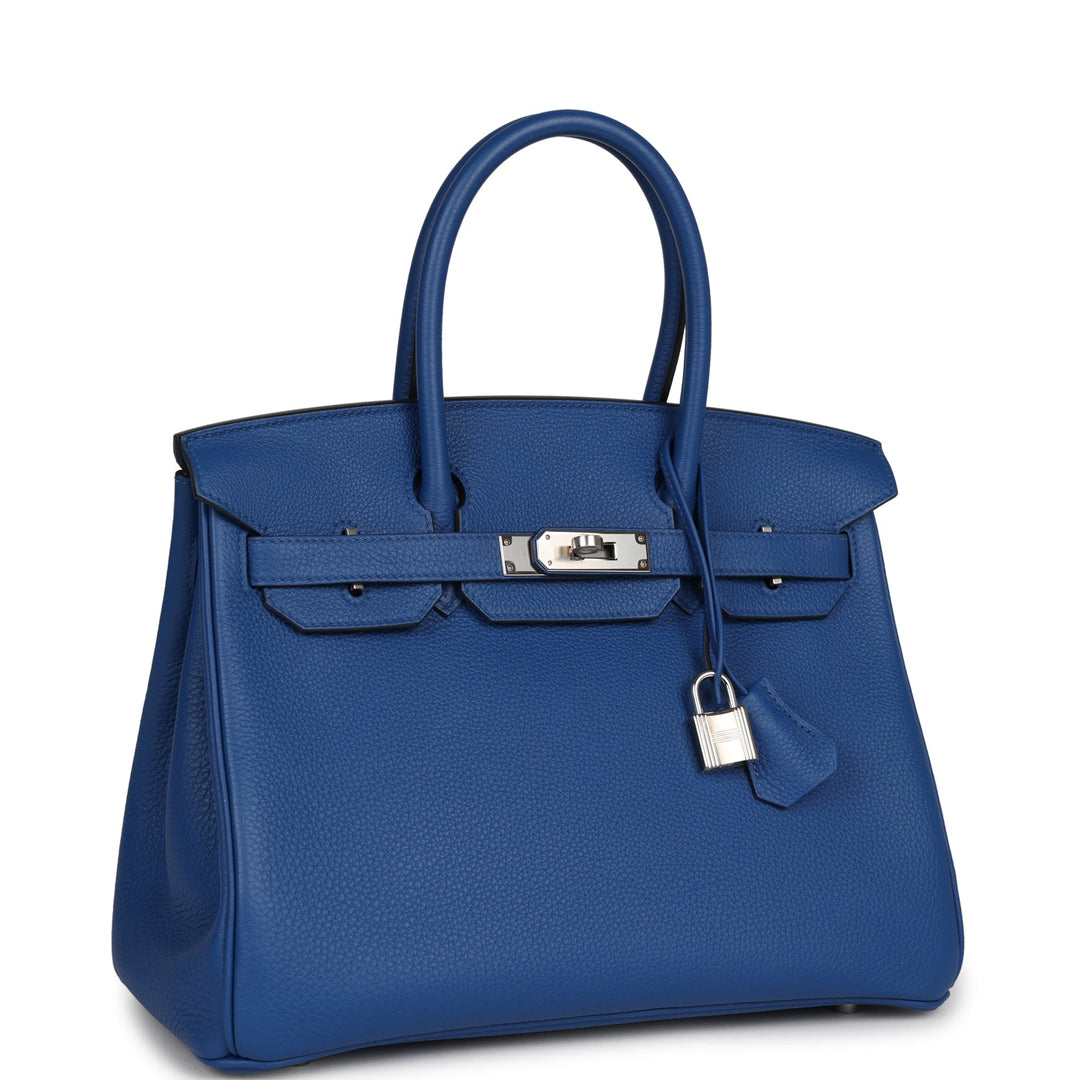 Top quality Hermes Birkin 30 Bleu France Togo Palladium Hardware