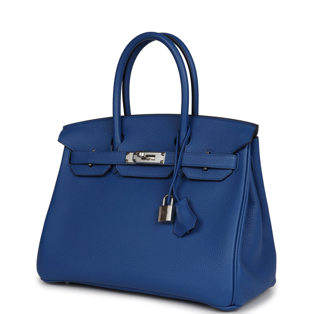Top quality Hermes Birkin 30 Bleu France Togo Palladium Hardware