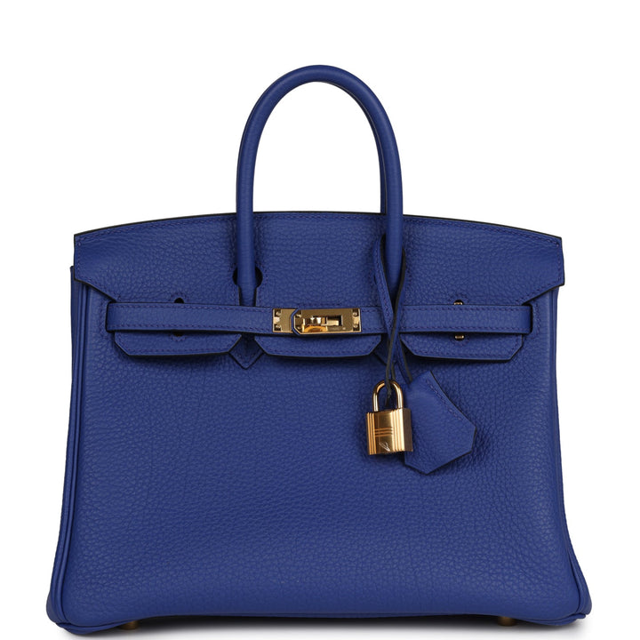 Top quality Hermes Birkin 25 Bleu Electric Togo Gold Hardware
