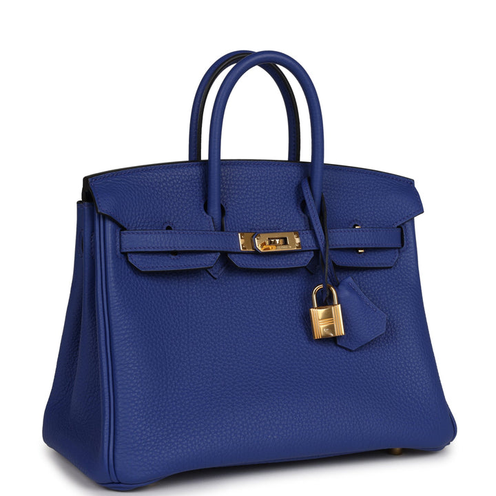 Top quality Hermes Birkin 25 Bleu Electric Togo Gold Hardware
