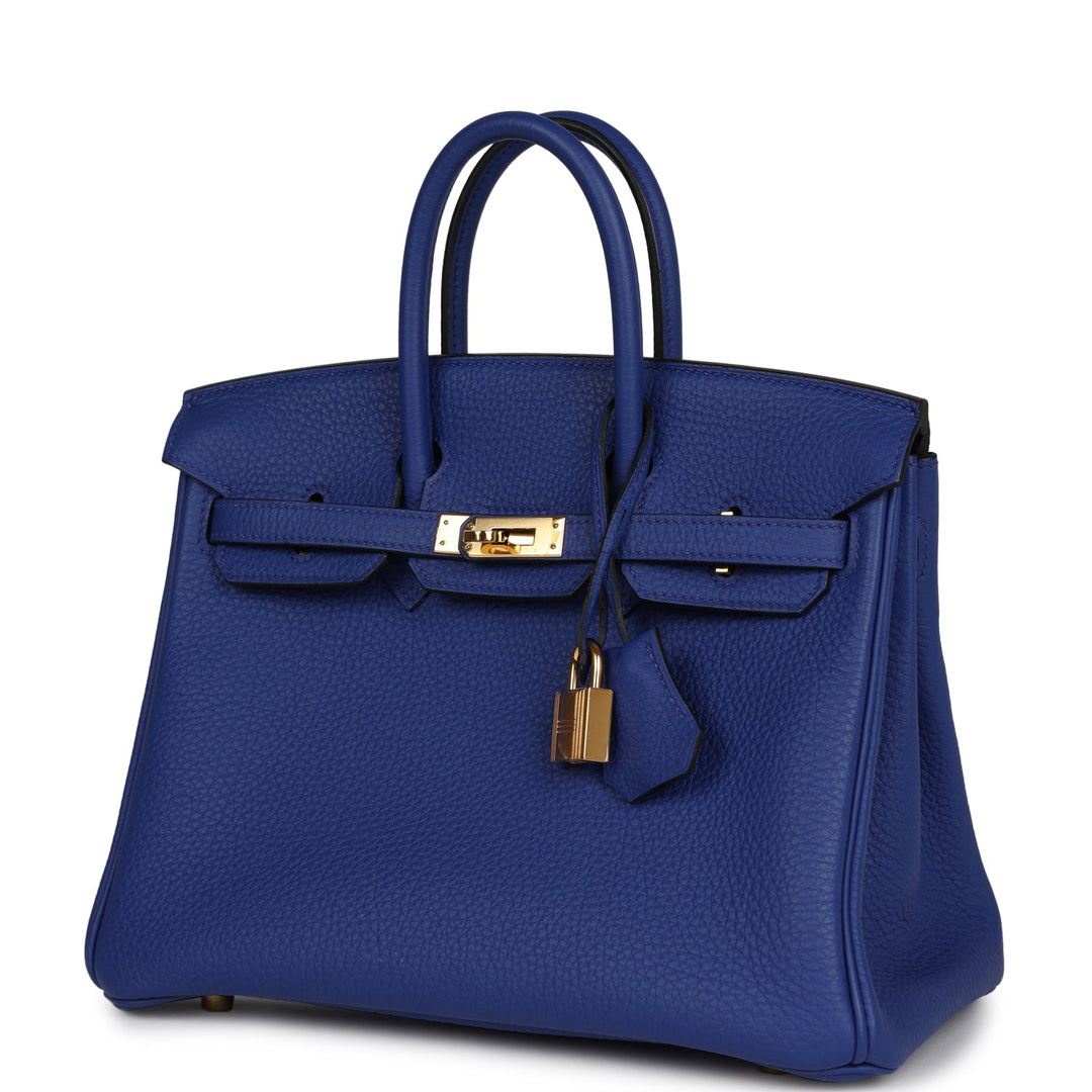 Top quality Hermes Birkin 25 Bleu Electric Togo Gold Hardware