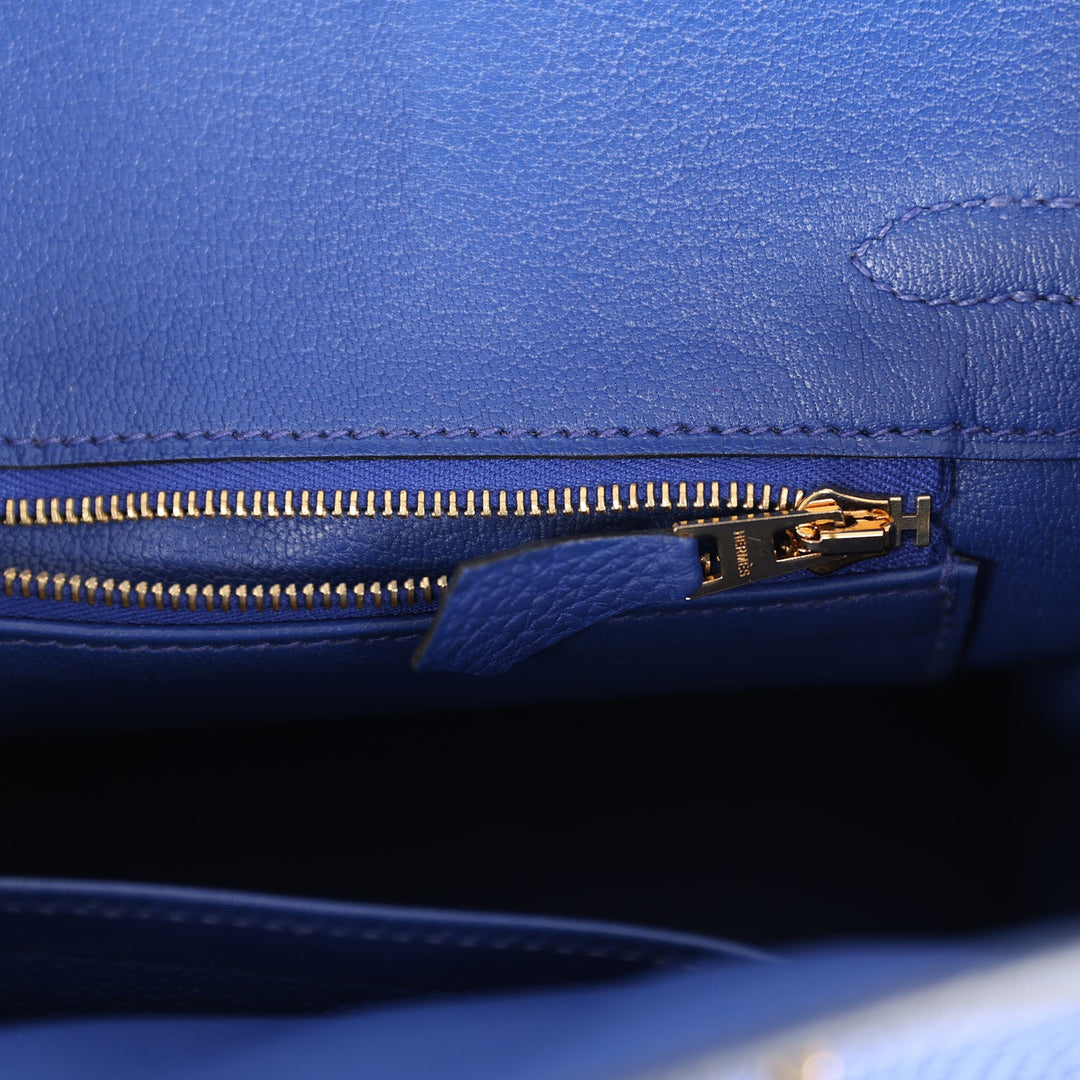 Top quality Hermes Birkin 25 Bleu Electric Togo Gold Hardware