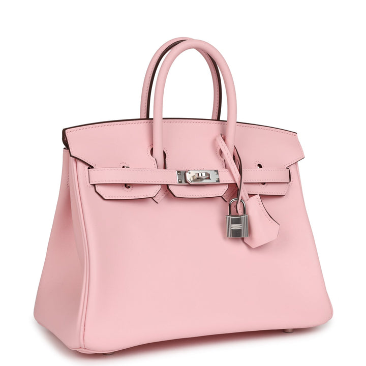 Top quality Hermes Birkin 25 Rose Sakura Swift Palladium Hardware