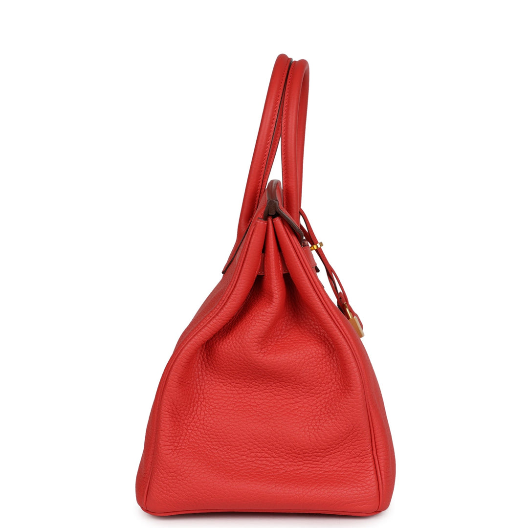 Top quality Hermes Birkin 35 Vermillion Togo Gold Hardware