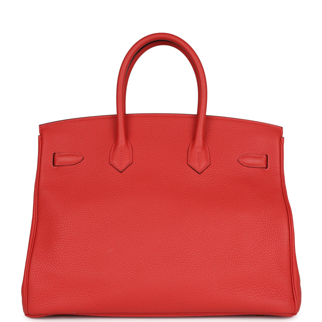 Top quality Hermes Birkin 35 Vermillion Togo Gold Hardware