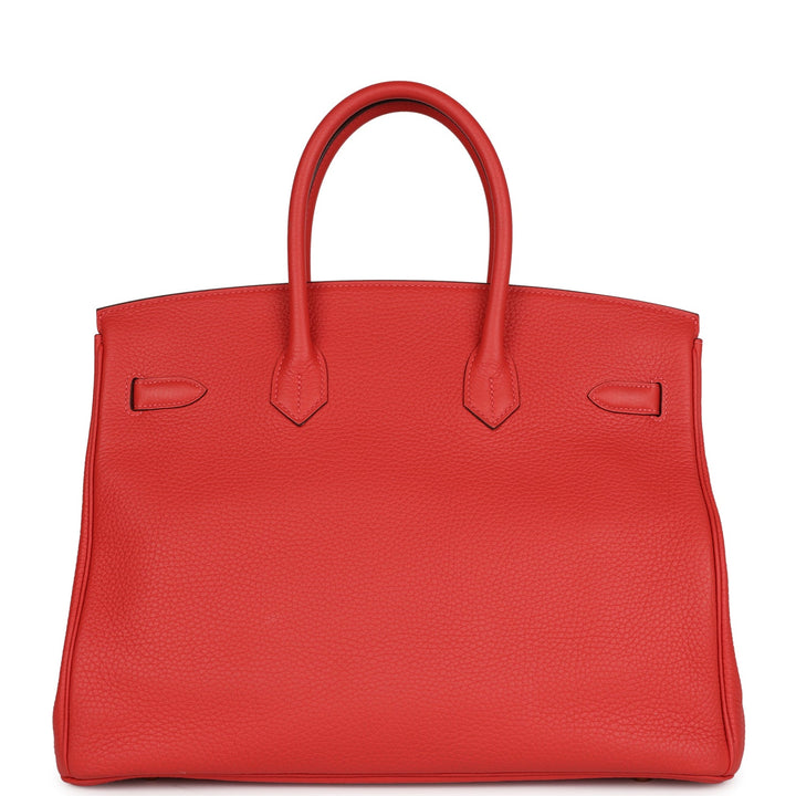 Top quality Hermes Birkin 35 Vermillion Togo Gold Hardware