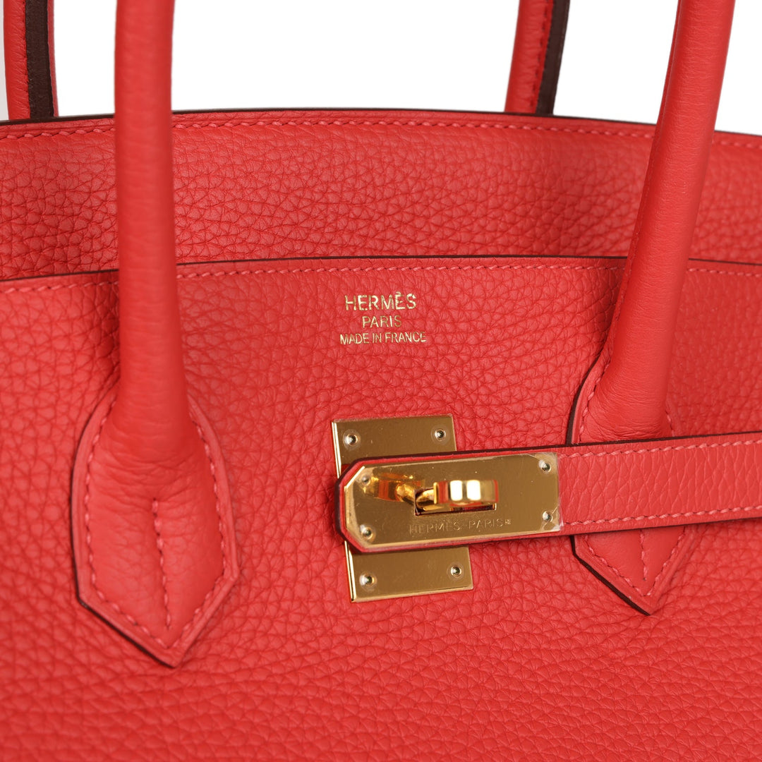 Top quality Hermes Birkin 35 Vermillion Togo Gold Hardware
