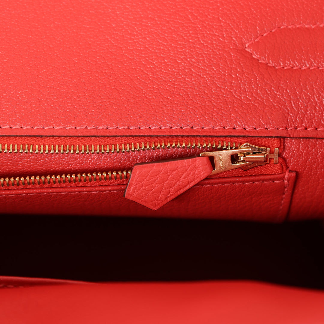 Top quality Hermes Birkin 35 Vermillion Togo Gold Hardware
