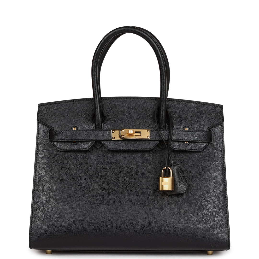 Hermes Birkin 30 Sellier Black Veau Madame Gold Hardware